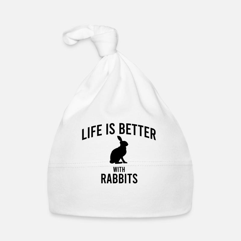 Dicton lapin - Bonnet bio Bébé - blanc