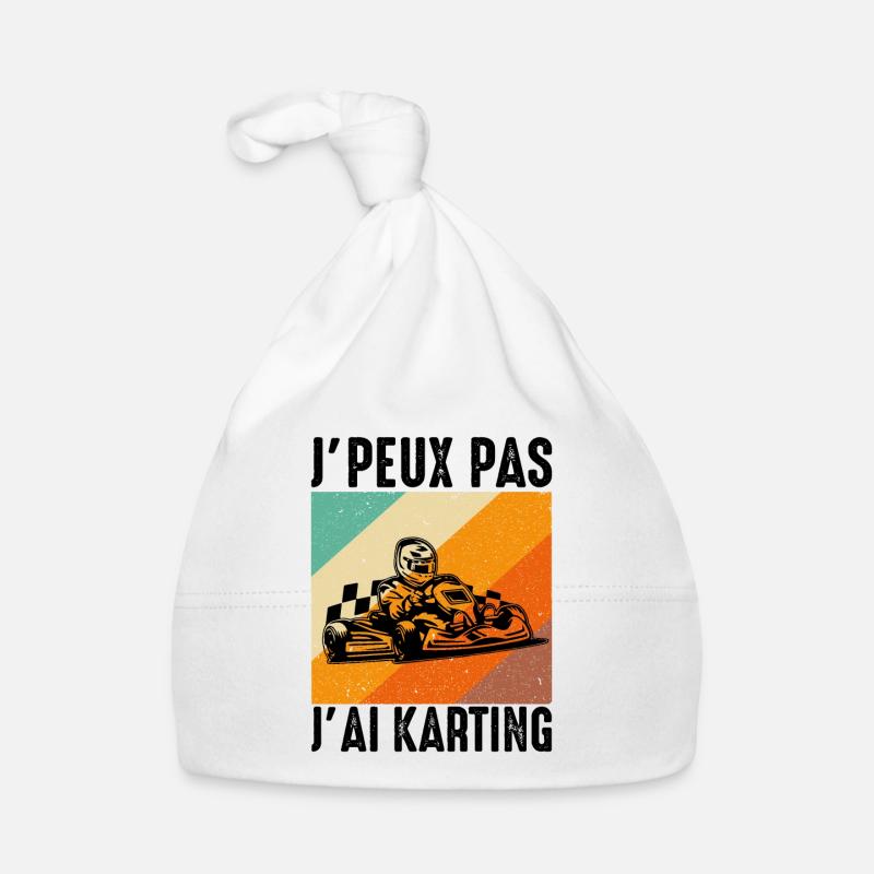 Je Peux Pas J'ai Karting - Bonnet bio Bébé - blanc