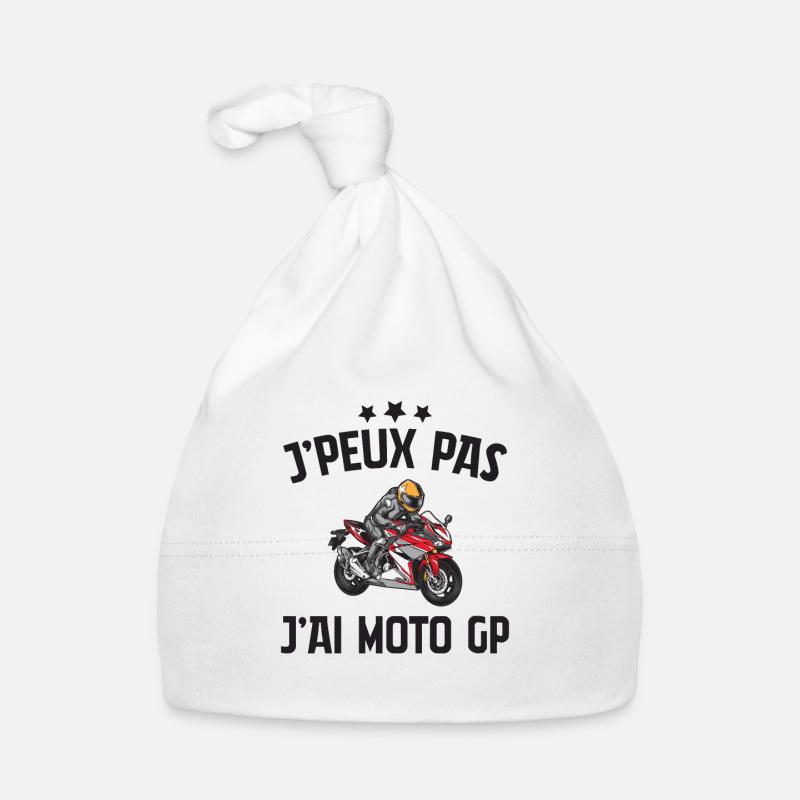 Je Peux Pas J'ai Moto Gp - Bonnet bio Bébé - blanc