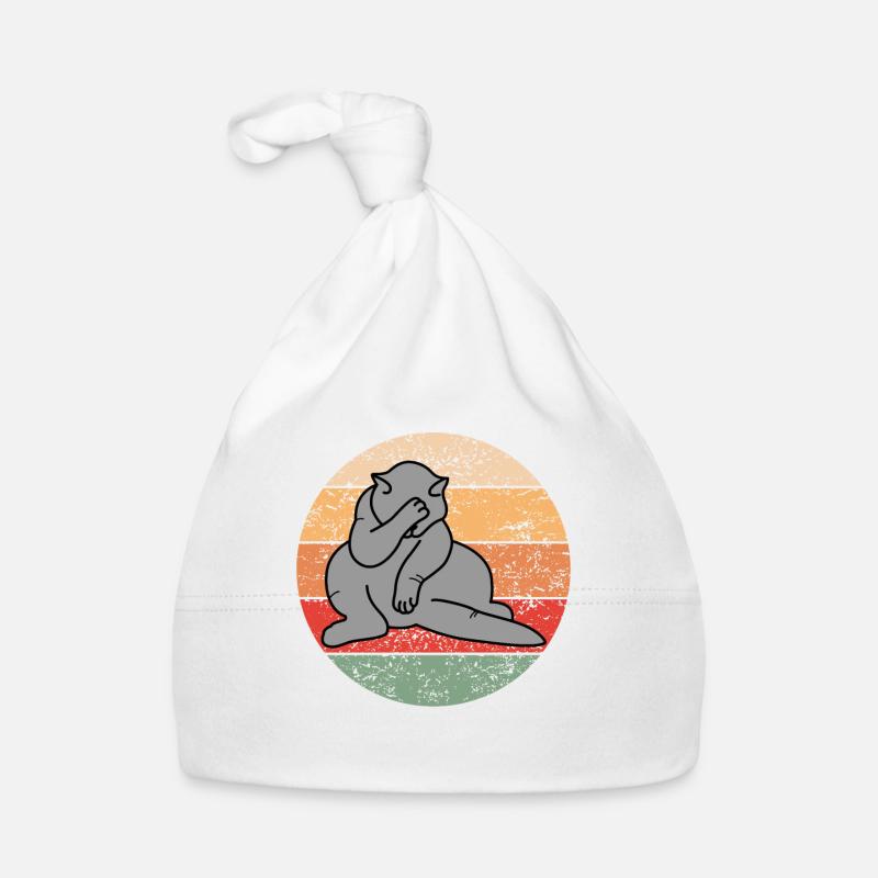 Cat Facepalm Funny Kitten Retro Gift Organic Baby Cap