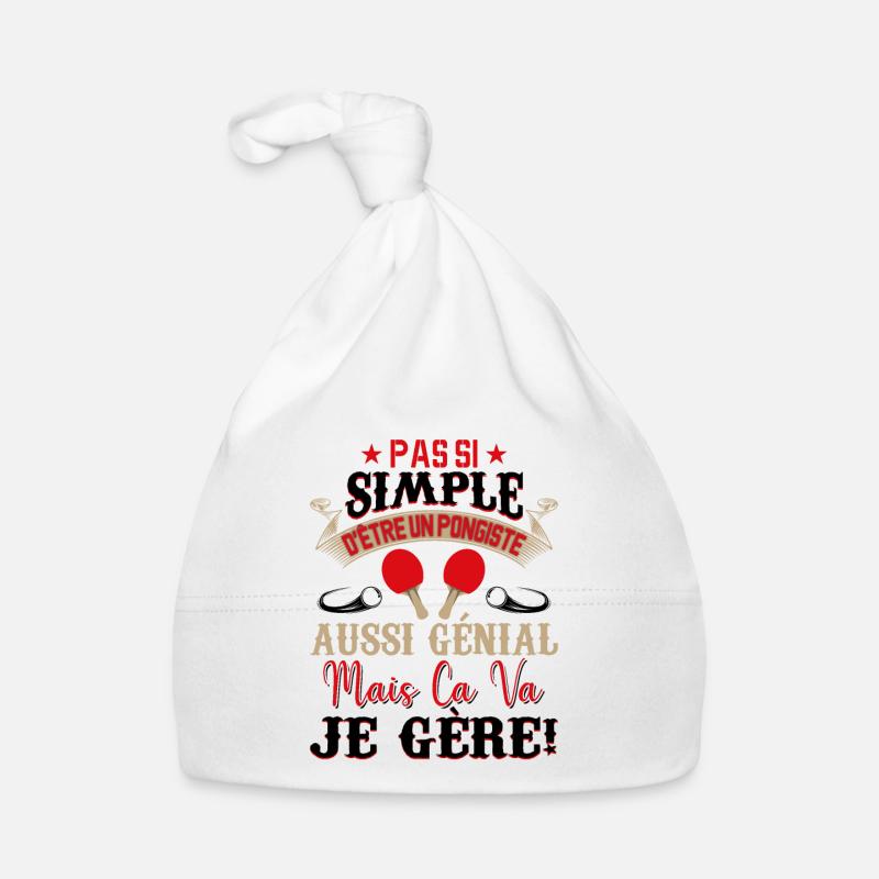 Je Suis Un Pongiste Génial - Bonnet bio Bébé - blanc