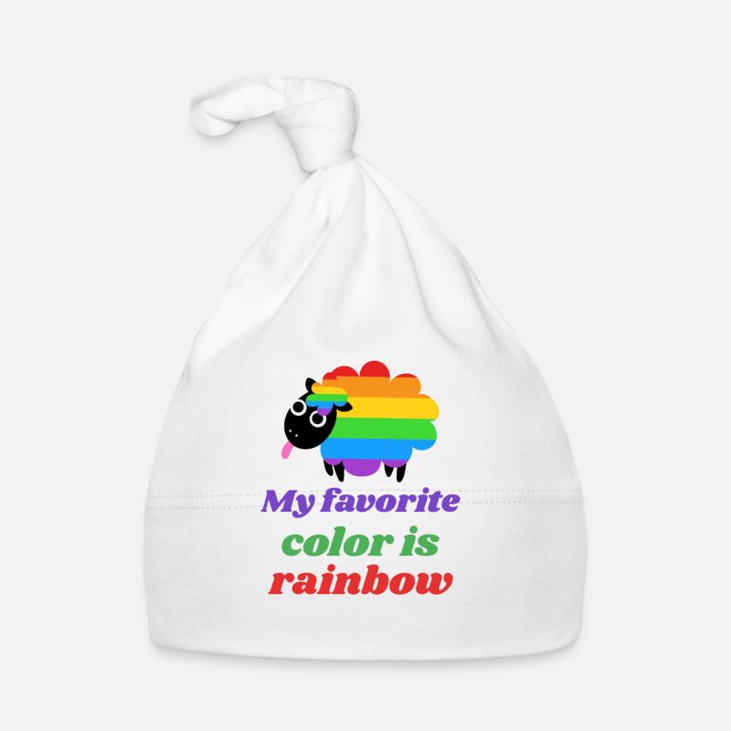 Regenbogen Schaf - My favorite color is rainbow Baby Bio-Mütze