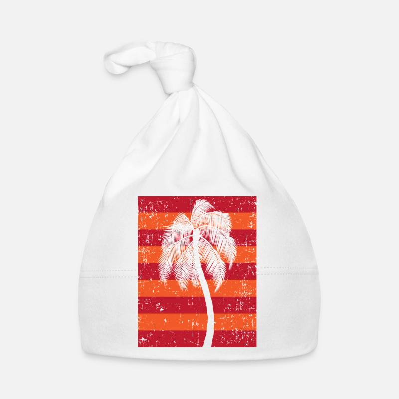 Palmiers - Bonnet bio Bébé - blanc