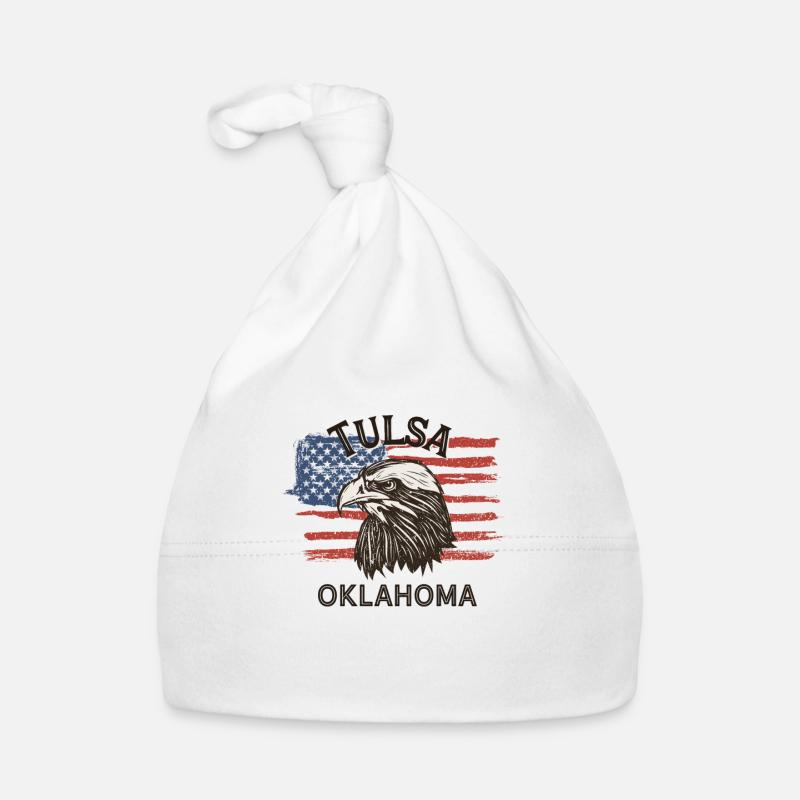 USA Flag Eagle Oklahoma Vintage Tulsa Organic Baby Cap