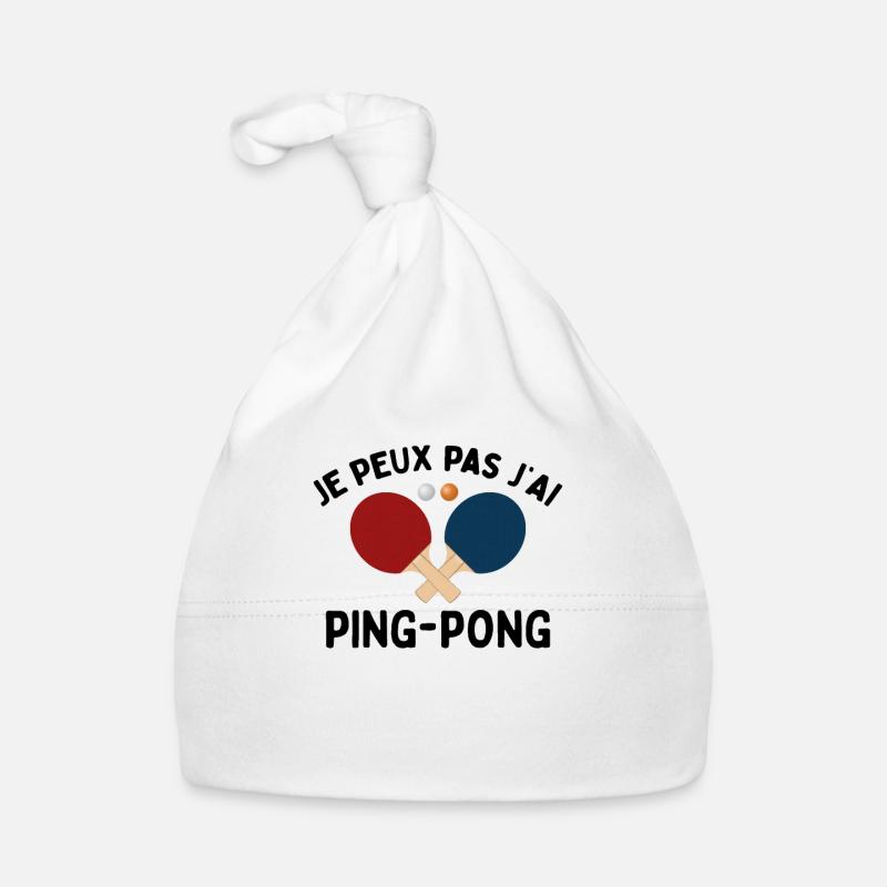 Je Peux Pas J'ai Ping Pong - Bonnet bio Bébé - blanc