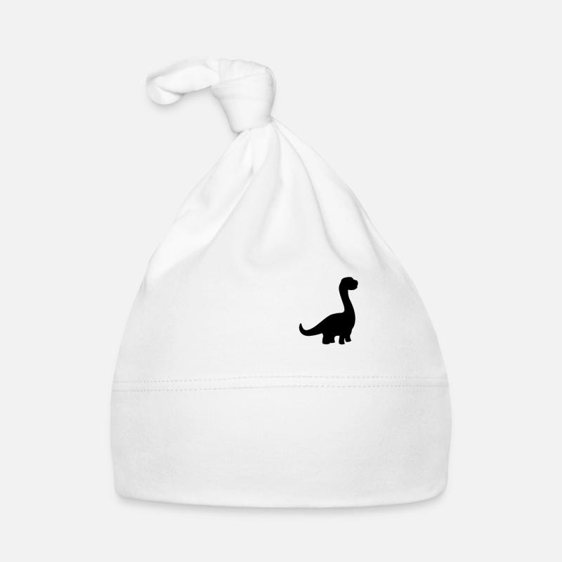 Badge - Mignon Dinosaure Brontosaurus - Bonnet bio Bébé - blanc