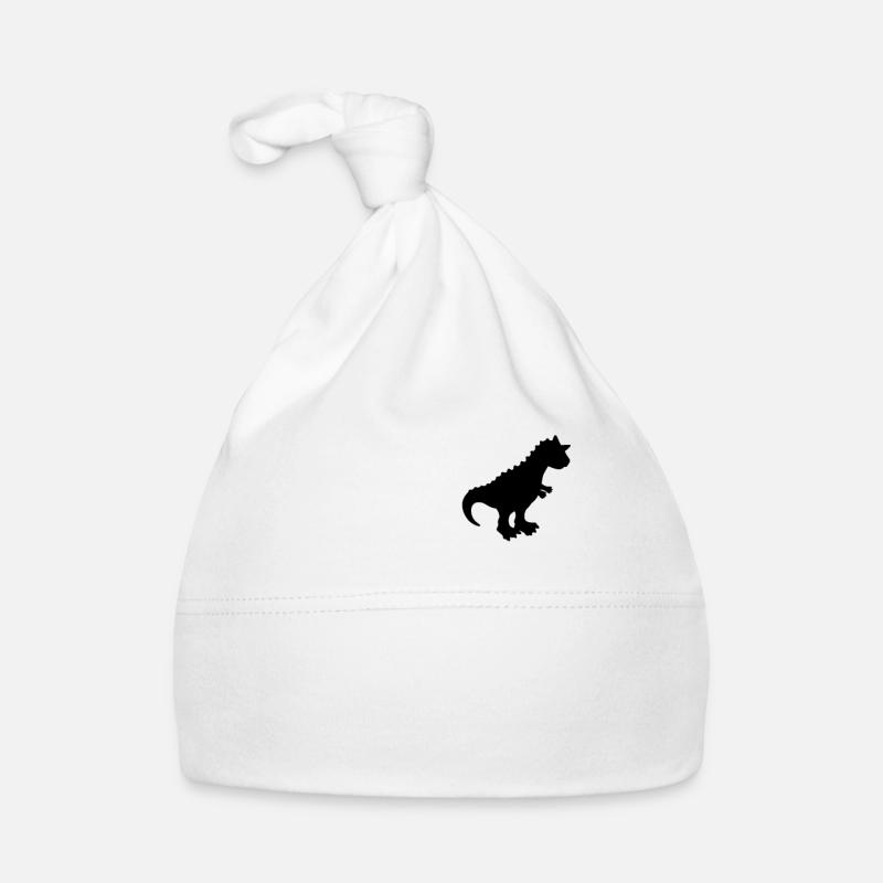 Badge - Dinosaure mignon Carnotaurus - Bonnet bio Bébé - blanc