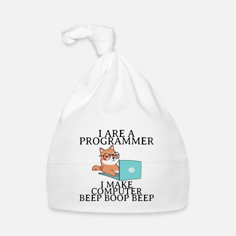 I Are A Programmer I Make Computer Beep Boop Beep4 - Baby Bio-Mütze - Weiß