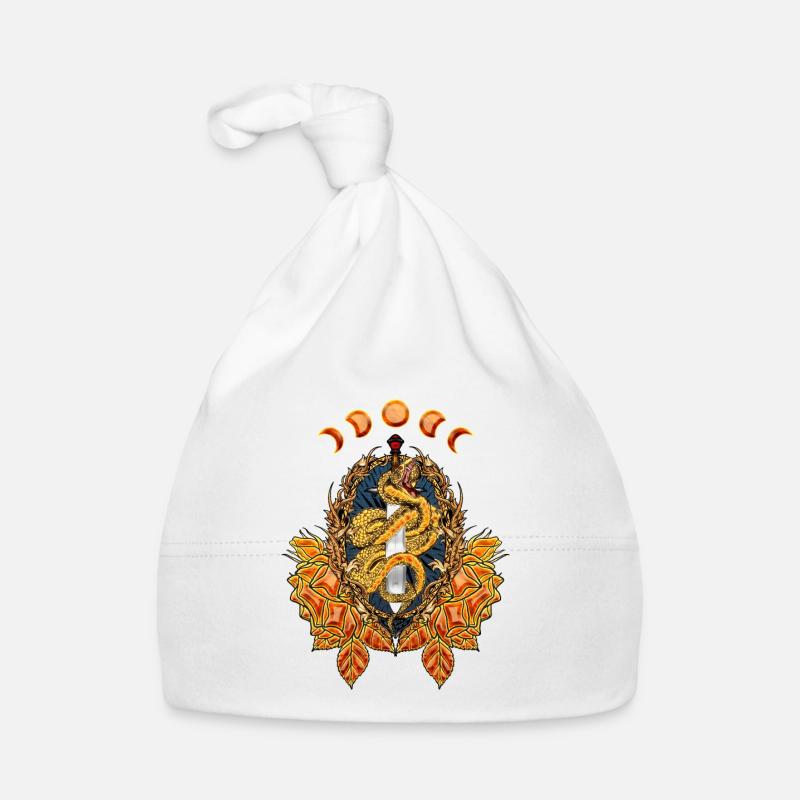 Stunning snake with sword Organic Baby Cap