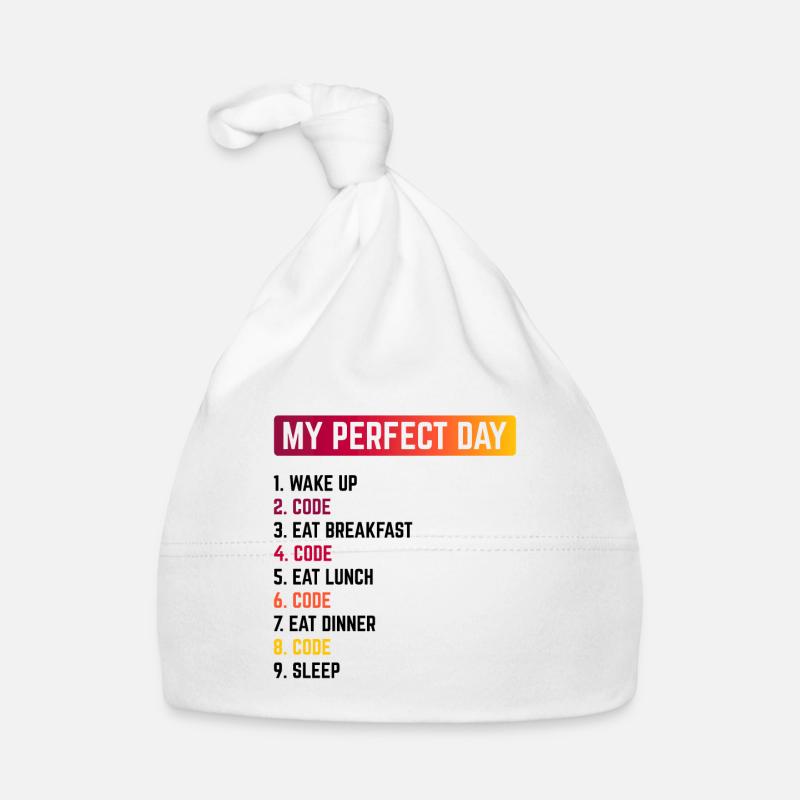 My Perfect Day Wake Up Code Software Developer Pro Baby Bio-Mütze