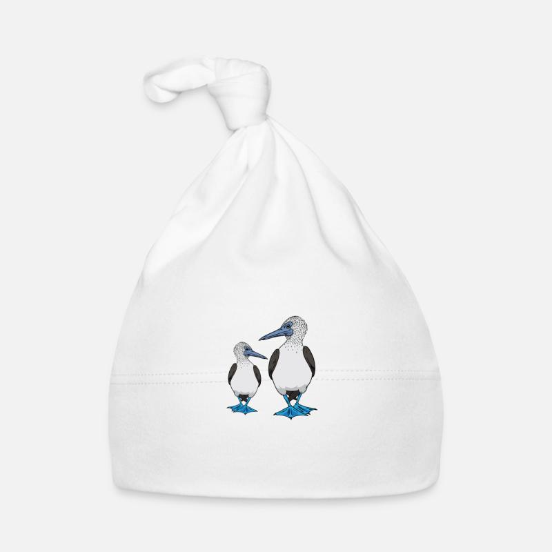 Seevögel Blaufußtölpel - Baby Bio-Mütze - Weiß
