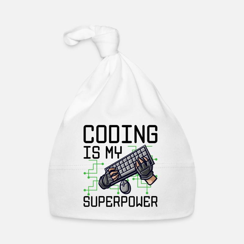 Coding Is My Superpower Programming Coder Computer Baby Bio-Mütze