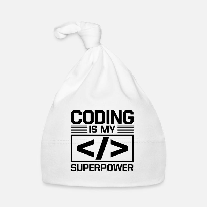 Coding Is My Superpower Programming Coder Computer Baby Bio-Mütze