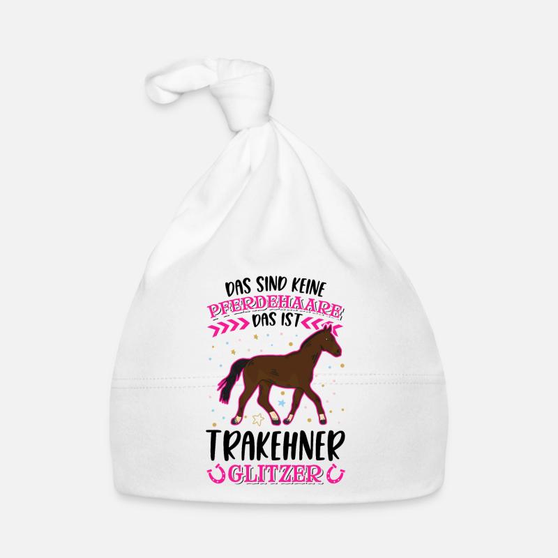 Trakehner Glitzer - Baby Bio-Mütze - Weiß