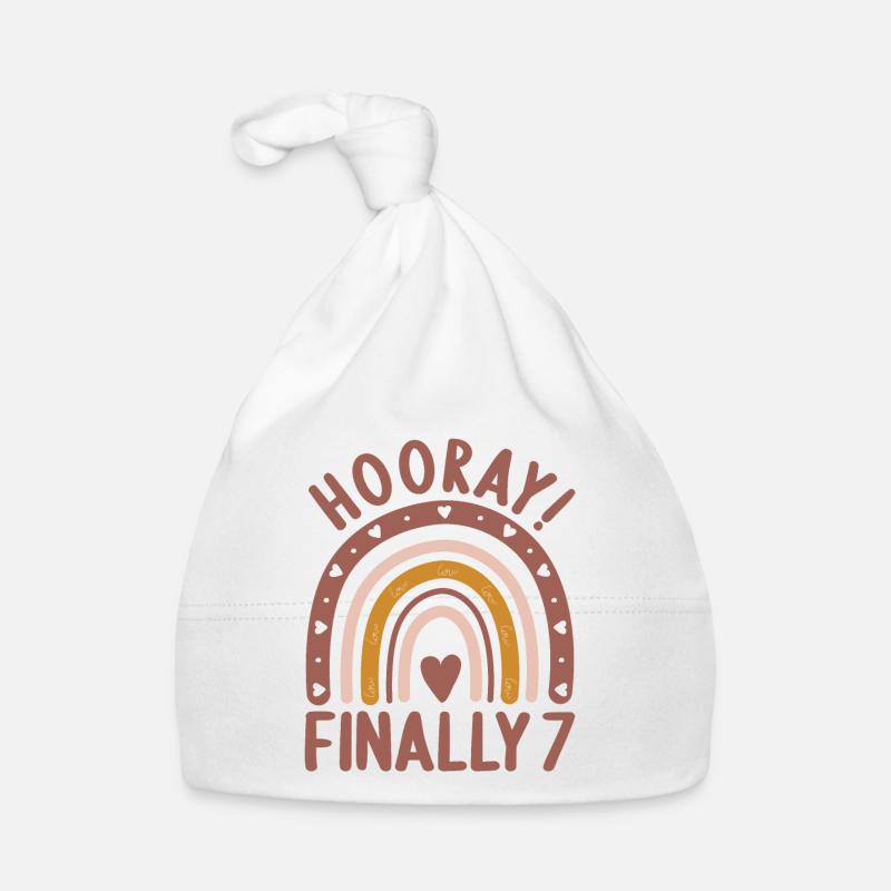 7 years Rainbow Rainbow 7th birthday Organic Baby Cap