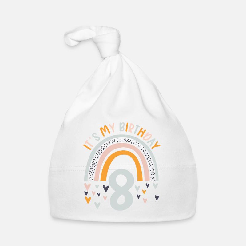 8 years Rainbow Rainbow 8th birthday Organic Baby Cap