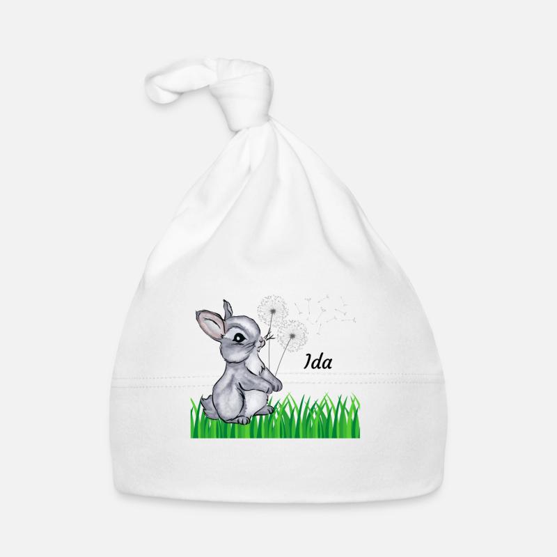 Rabbit Name Gift Ida Organic Baby Cap