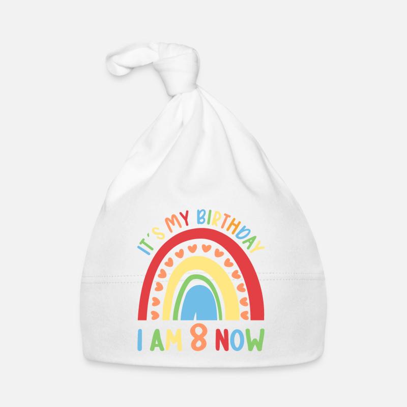 8 years Rainbow Rainbow 8th birthday Organic Baby Cap