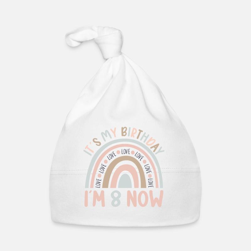 8 years Rainbow Rainbow 8th birthday Organic Baby Cap
