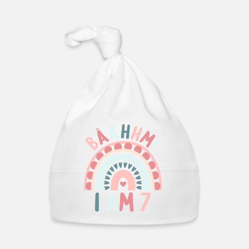 7 years Rainbow Rainbow 7th birthday Organic Baby Cap
