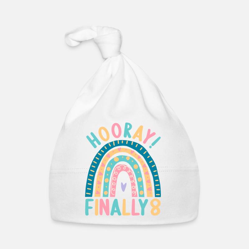 8 years Rainbow Rainbow 8th birthday Organic Baby Cap