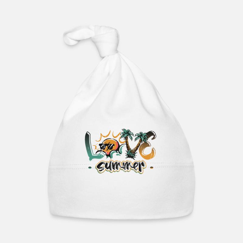 Love Summer Vacation Hello Summer Sun with Organic Baby Cap