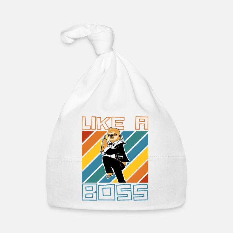 Like a Boss - Lustiges Faultier Agent Spruch Baby Bio-Mütze