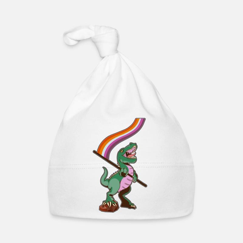 Drapeau LGBTQ - Dinosaur Lesbian Bonnet bio Bébé