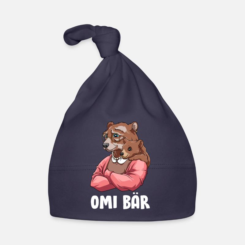 Omi Bär - Großmutter Geschenk Enkelsohn Baby Bio-Mütze