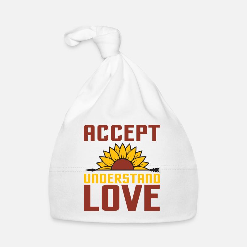 Accepter et comprendre l’amour - Bonnet bio Bébé - blanc