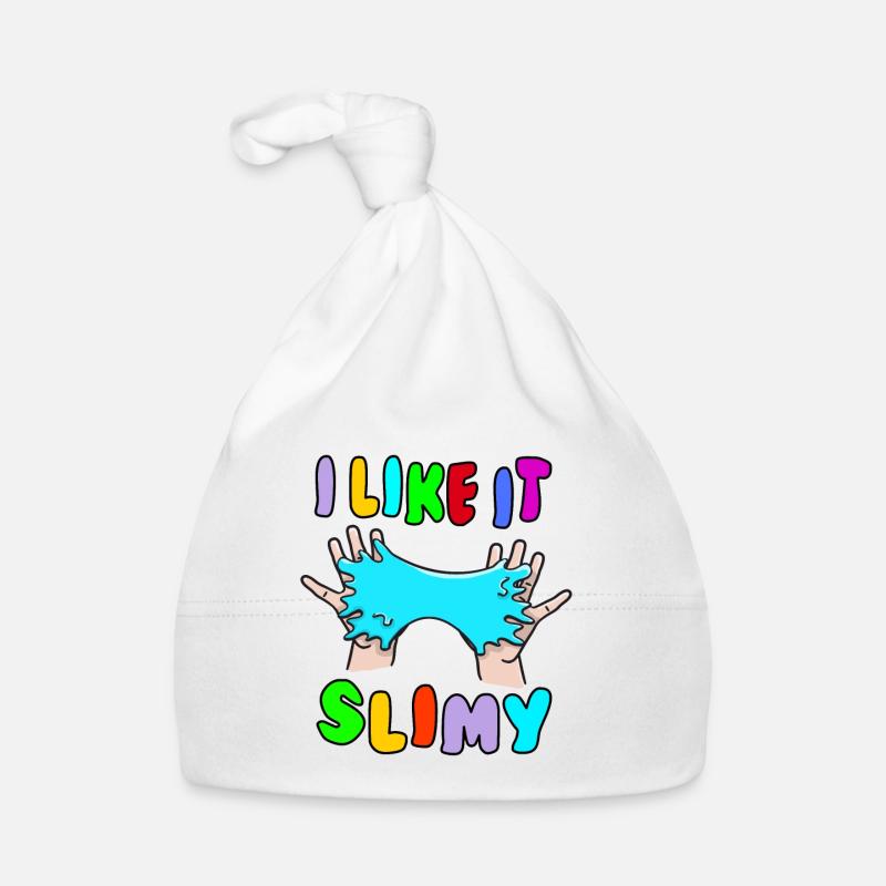 Je l’aime Slimy Slime Fluffy Drizzly Cloud - Bonnet bio Bébé - blanc