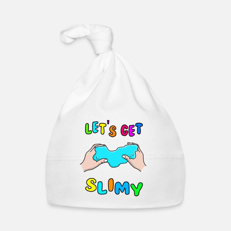 Slime Fluffy Drizzly Cloud Texture Bubble Pop - Organic Baby Cap - white