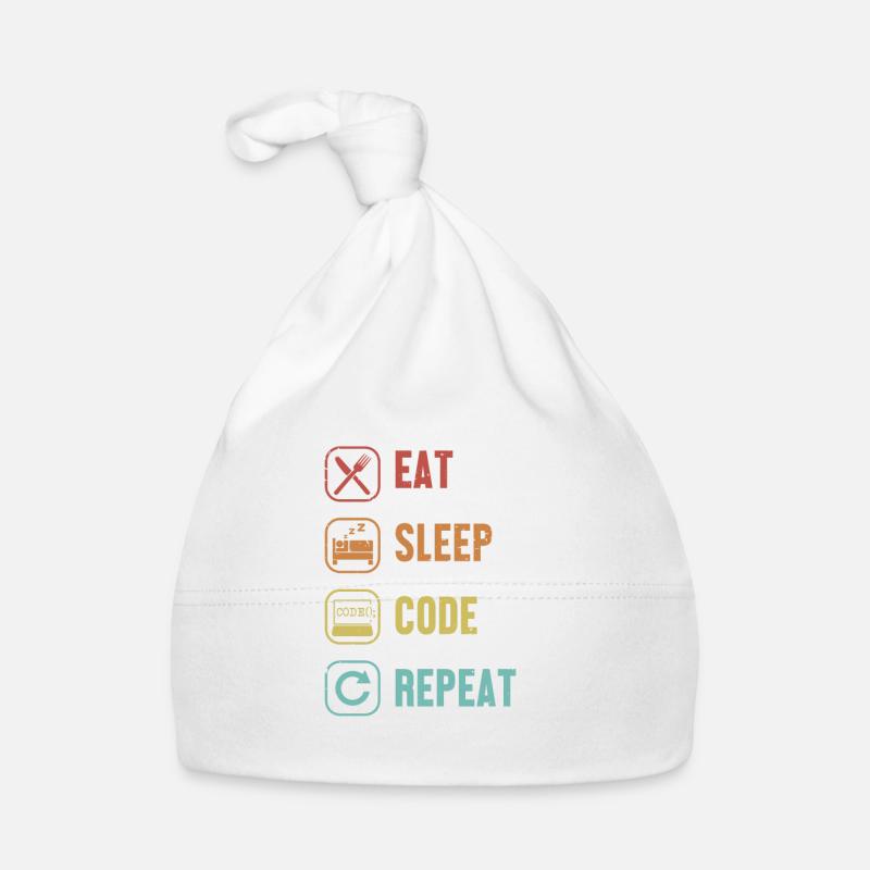Eat Sleep Code Repeat Full Stack Coder Software Organic Baby Cap