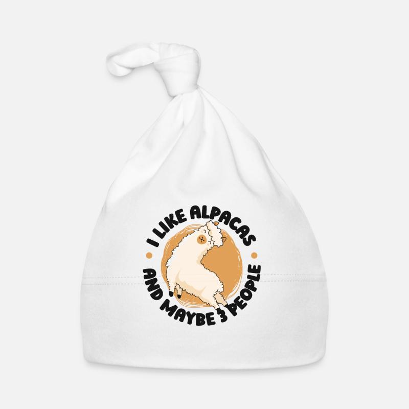 I Like Alpacas And Maybe 3 People Guanaco Llama Organic Baby Cap