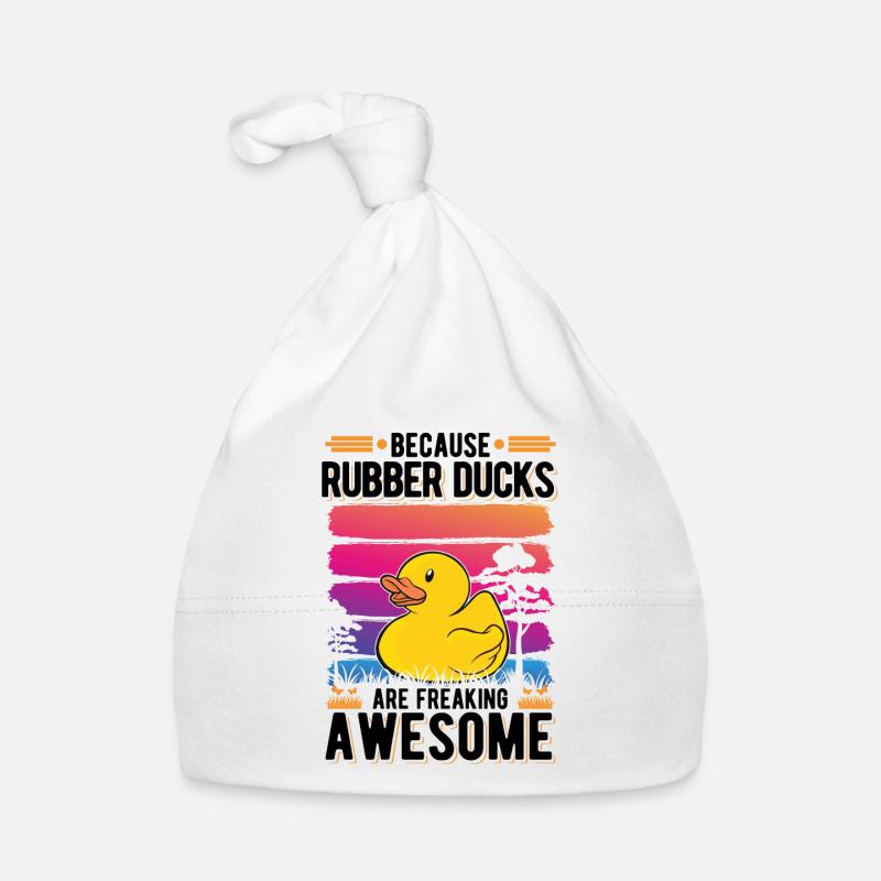 Rubber Duck Gift Squeaky Duck Bathing Duck Organic Baby Cap