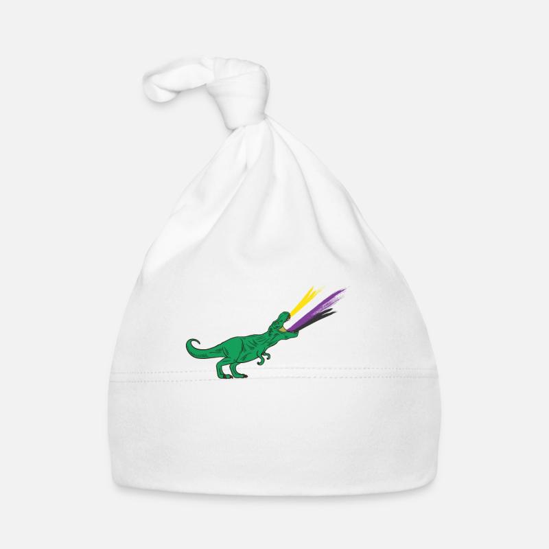 LGBTQ Non-Binary Flag - Dinosaurs Organic Baby Cap
