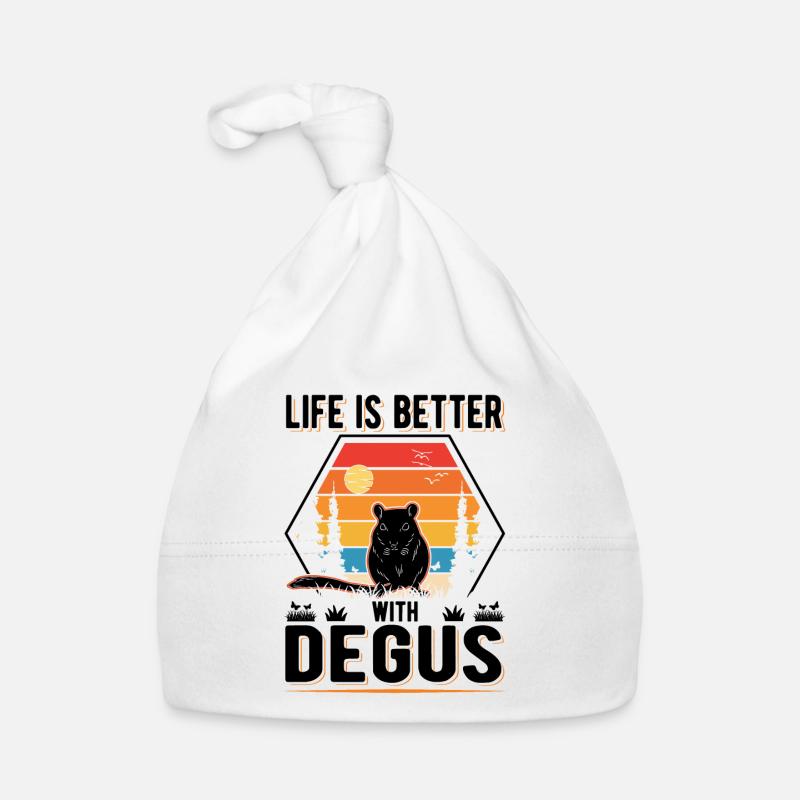 Life is better with Degus Baby Bio-Mütze