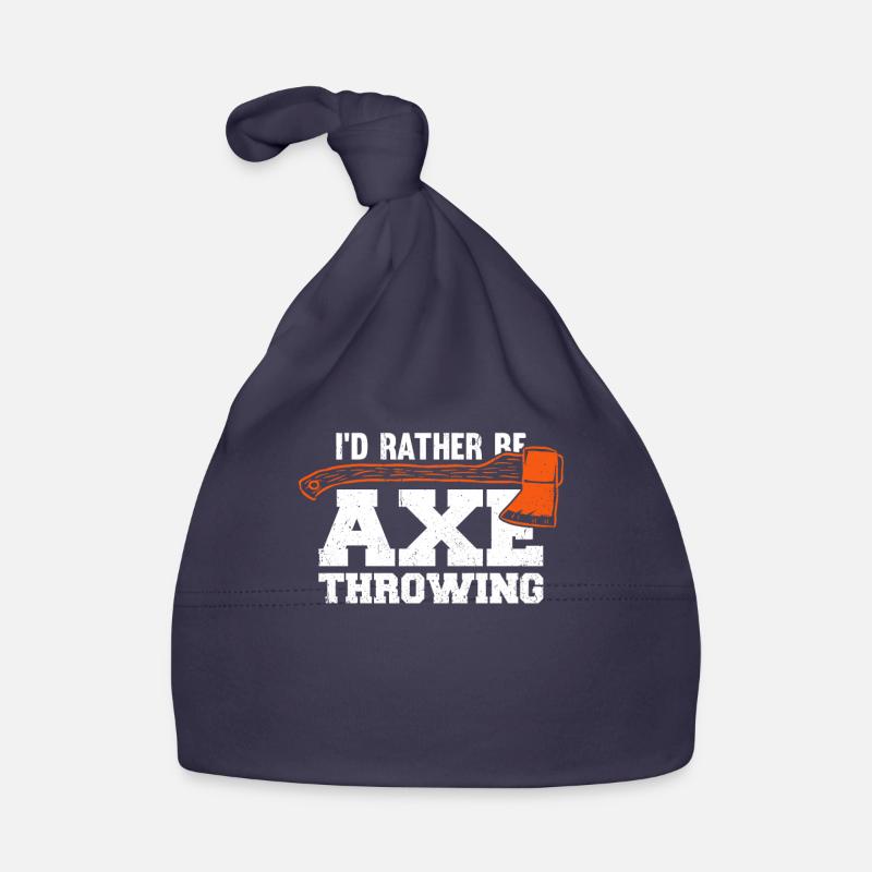 I'd Rather Be Axe Throwing Organic Baby Cap
