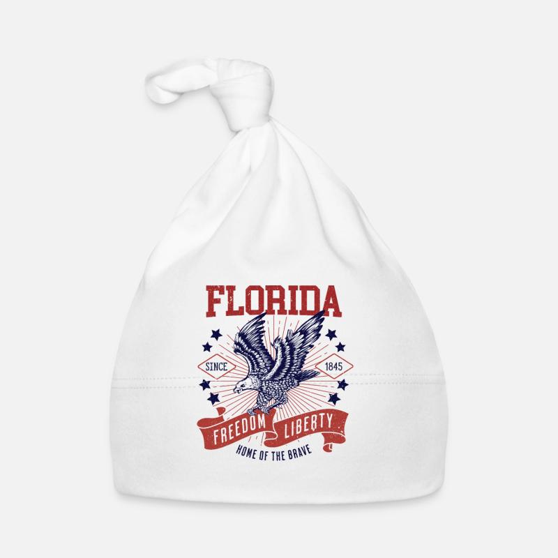 Retro USA Eagle Freedom 1845 Vintage Florida Organic Baby Cap