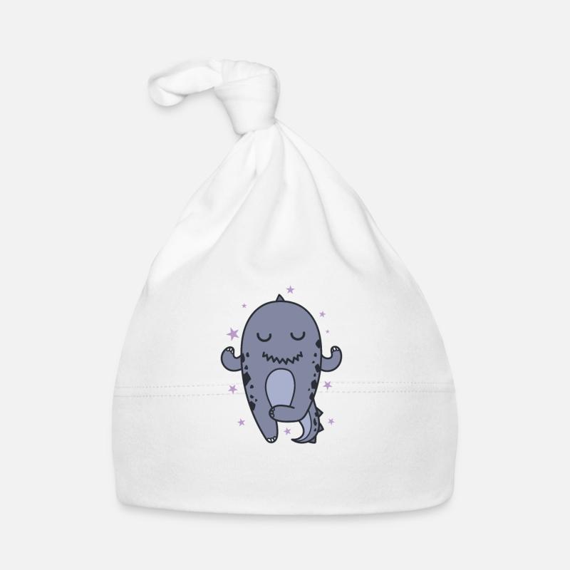 small dinosaur meditates dinosaur reptile Organic Baby Cap