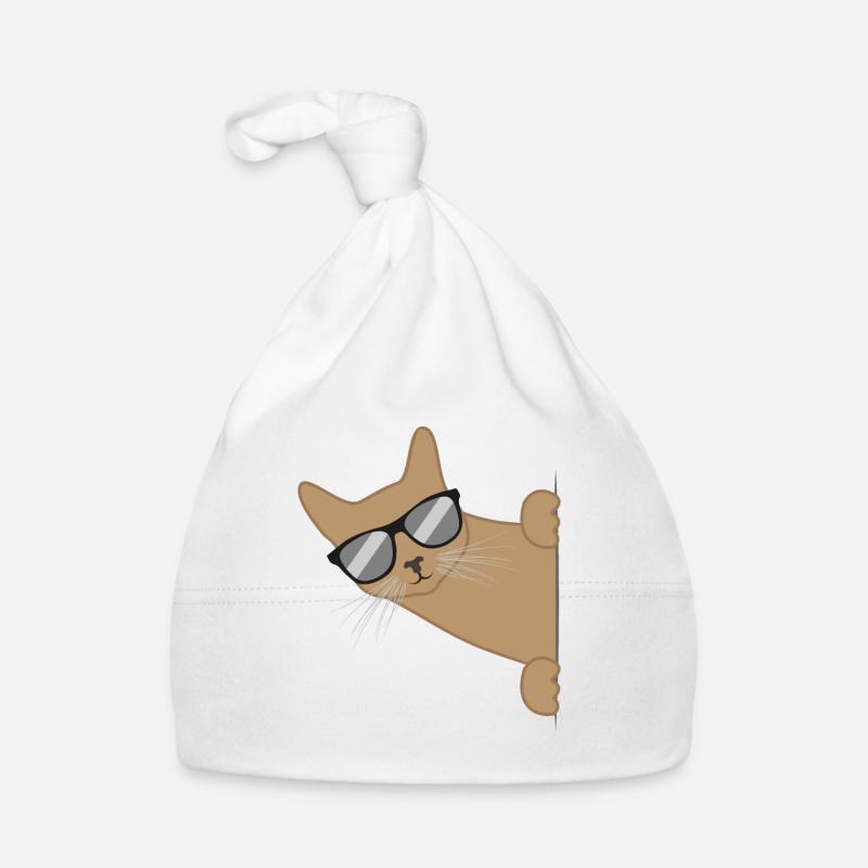 Cat With Sunglasses Funny Kitten Gift Organic Baby Cap