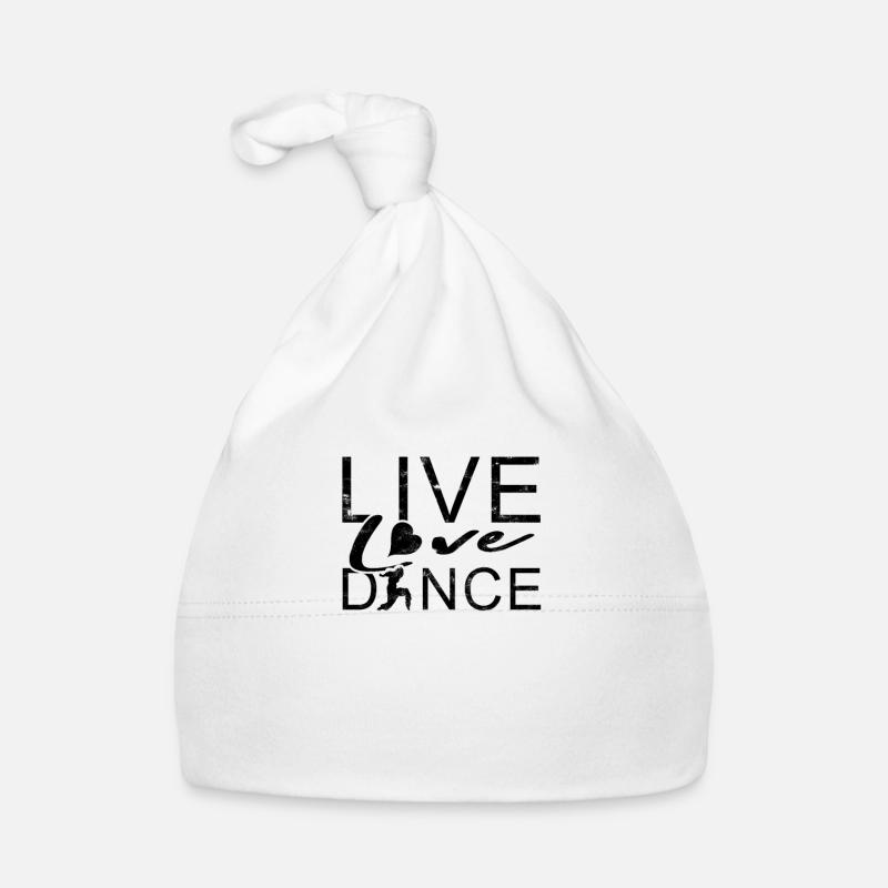 Live Love Dance - danse de salon - Bonnet bio Bébé - blanc