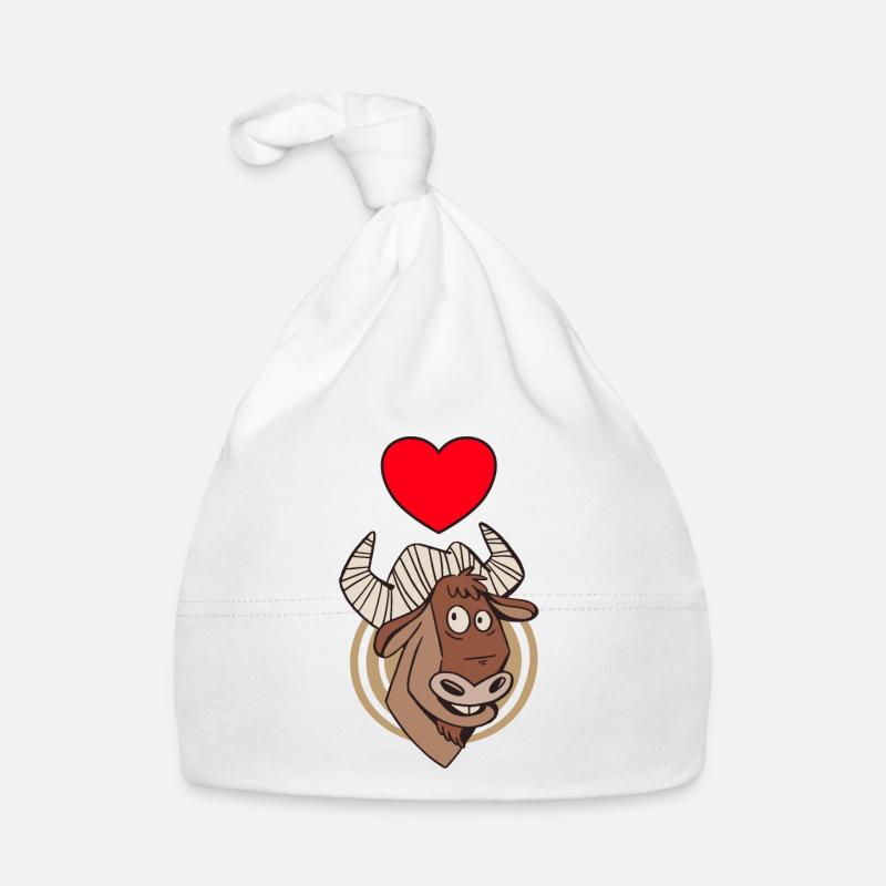 Gnu Antilope Afrika Tier mit Herz Baby Bio-Mütze
