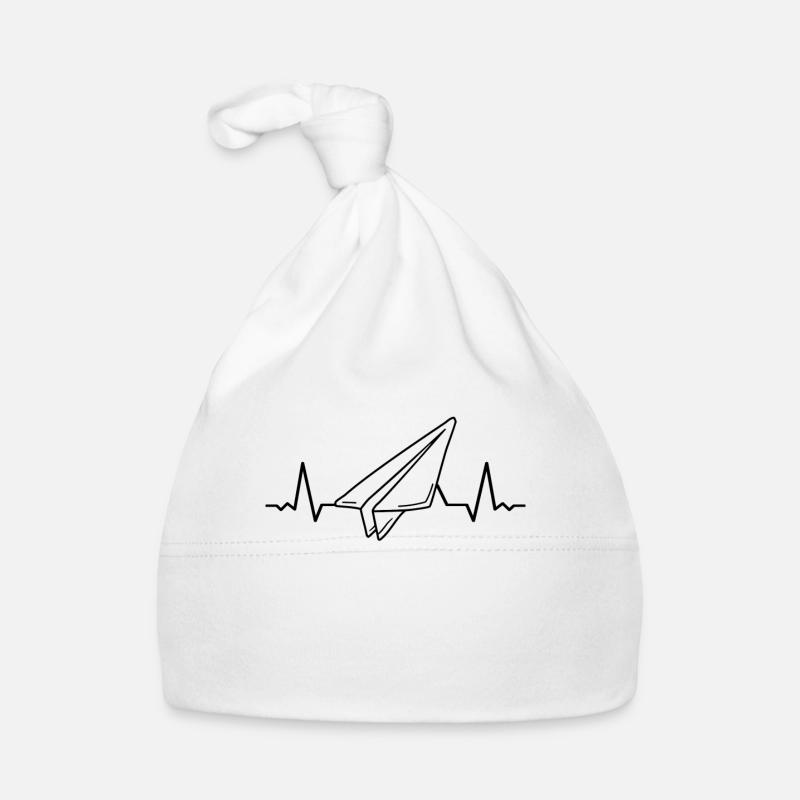 Paper Airplane Pilot Math Teacher Heartbeat Organic Baby Cap