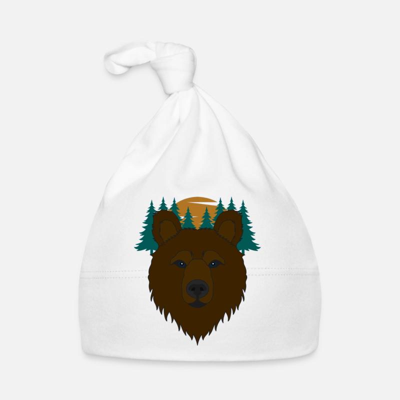 Bear motif Organic Baby Cap