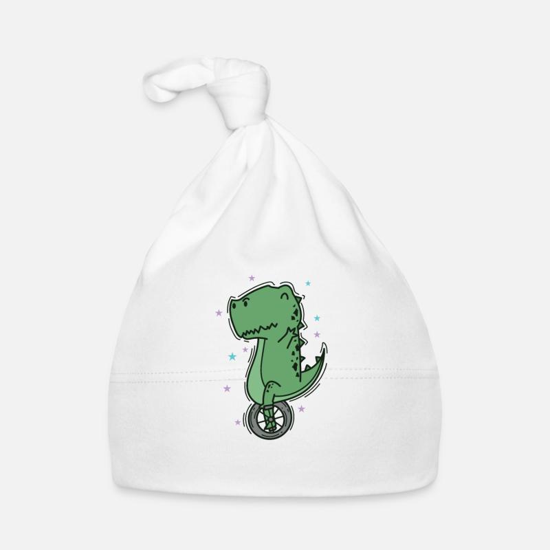 Dino auf einem Einrad Dinosaurier Reptil Baby Bio-Mütze