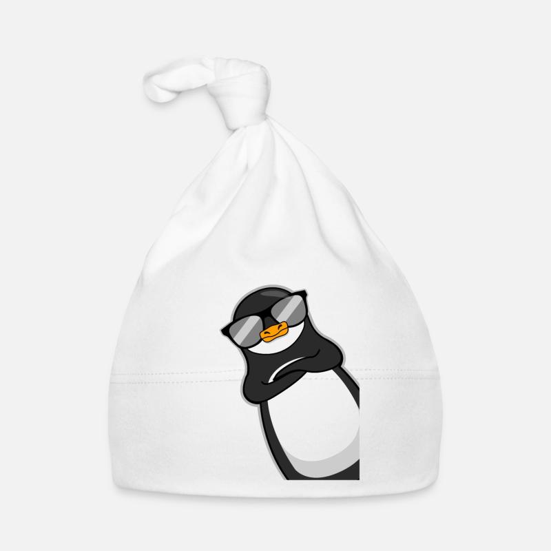 Lustiger Pinguin Mit Sonnenbrille Cooles Geschenk Baby Bio-Mütze