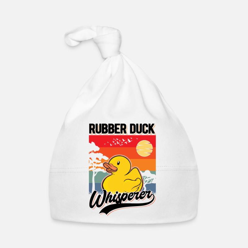 Gummienten Flüsterer Rubber Duck Whisperer - Bonnet bio Bébé - blanc