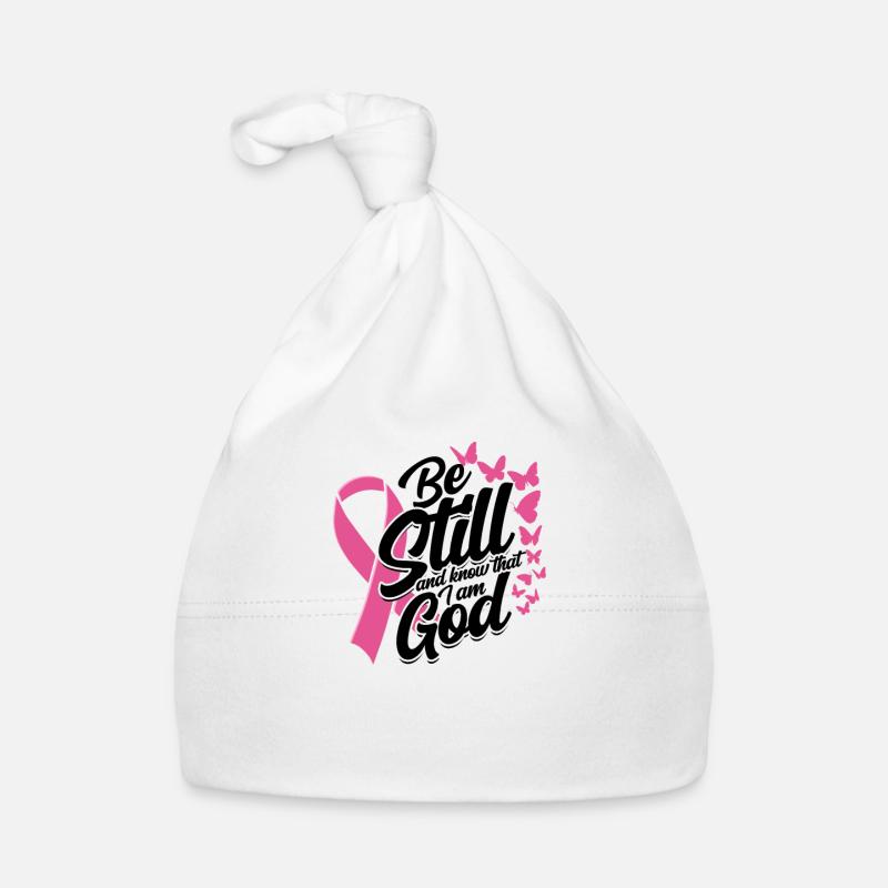 Sei still und wisse, dass ich Gott bin - rosa Band Baby Bio-Mütze
