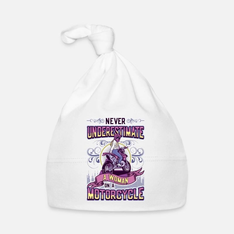 Never underestimate a woman on a motorcycle Organic Baby Cap